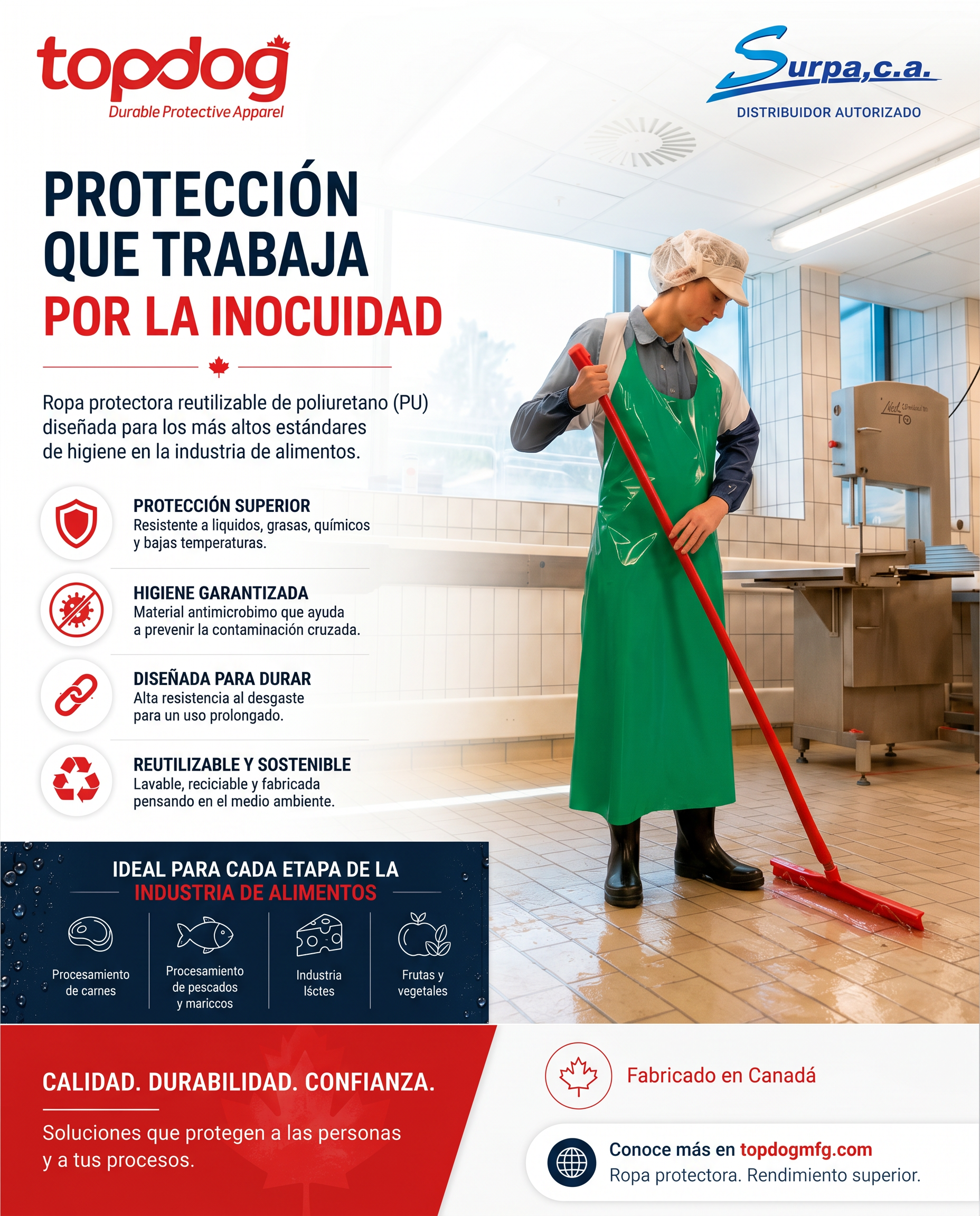Delantales antimicrobianos TopDog para personal